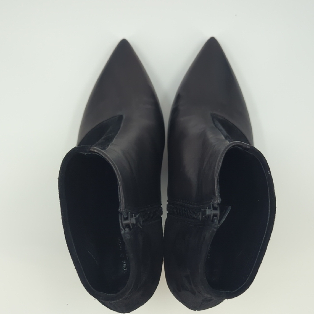 rag & bone Beha Boots in Black Leather & Suede Heeled Sz 7 - Picture 6 of 12